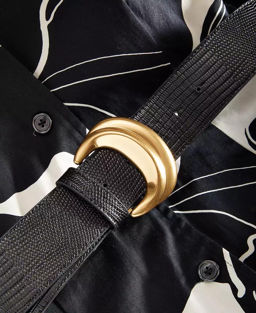 ◆Donna Karan プリントフェイクレザーベルトミディシャツドレス Donna Karan Women's Printed Faux-Leather Belt Midi