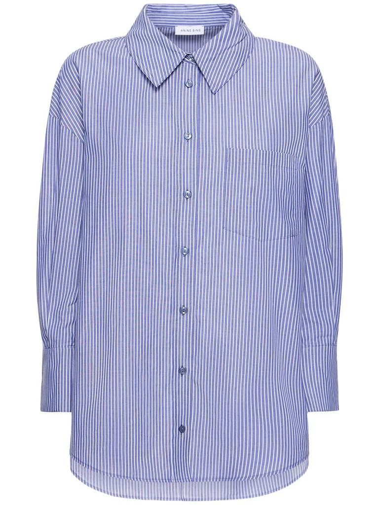 ANINE BING Mika Pinstriped Cotton Shirt 1