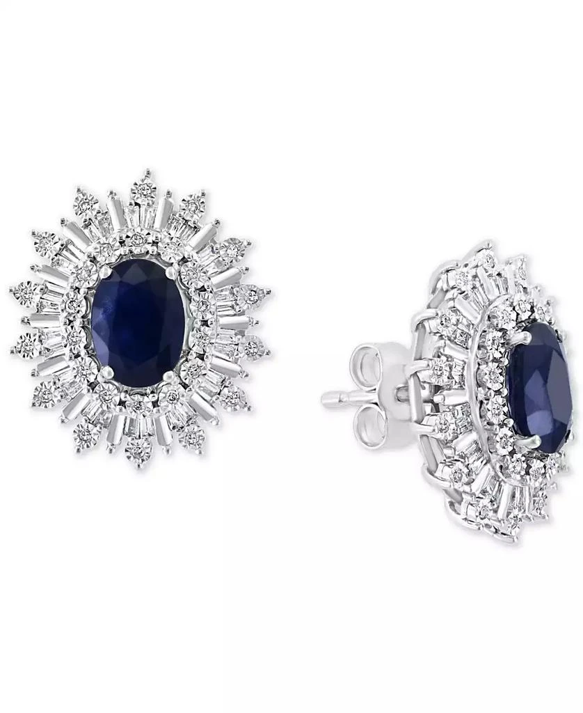 Effy EFFY® Sapphire (1/3 ct. t.w.) 
Diamond (1/3 ct. t.w.) Stud Earrings in 14k White Gold. (Also available in Ruby and Emerald)