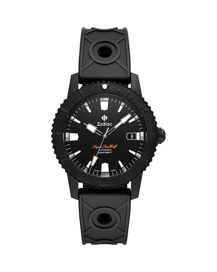 ZODIAC Compression Diver Automatic Rubber Strap Watch, 40mm 1