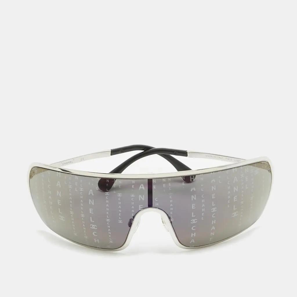Chanel Chanel Black/Silver Hologram Runaway Shield Sunglasses