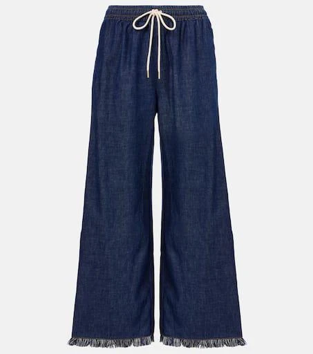 Zimmermann Rhiannon fringed denim wide-leg jeans 1