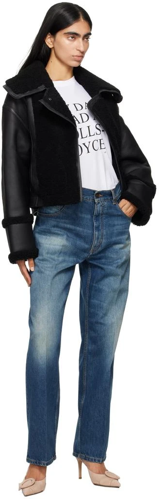 Victoria Beckham Blue Loose Fold Over Boyfriend Jeans 4