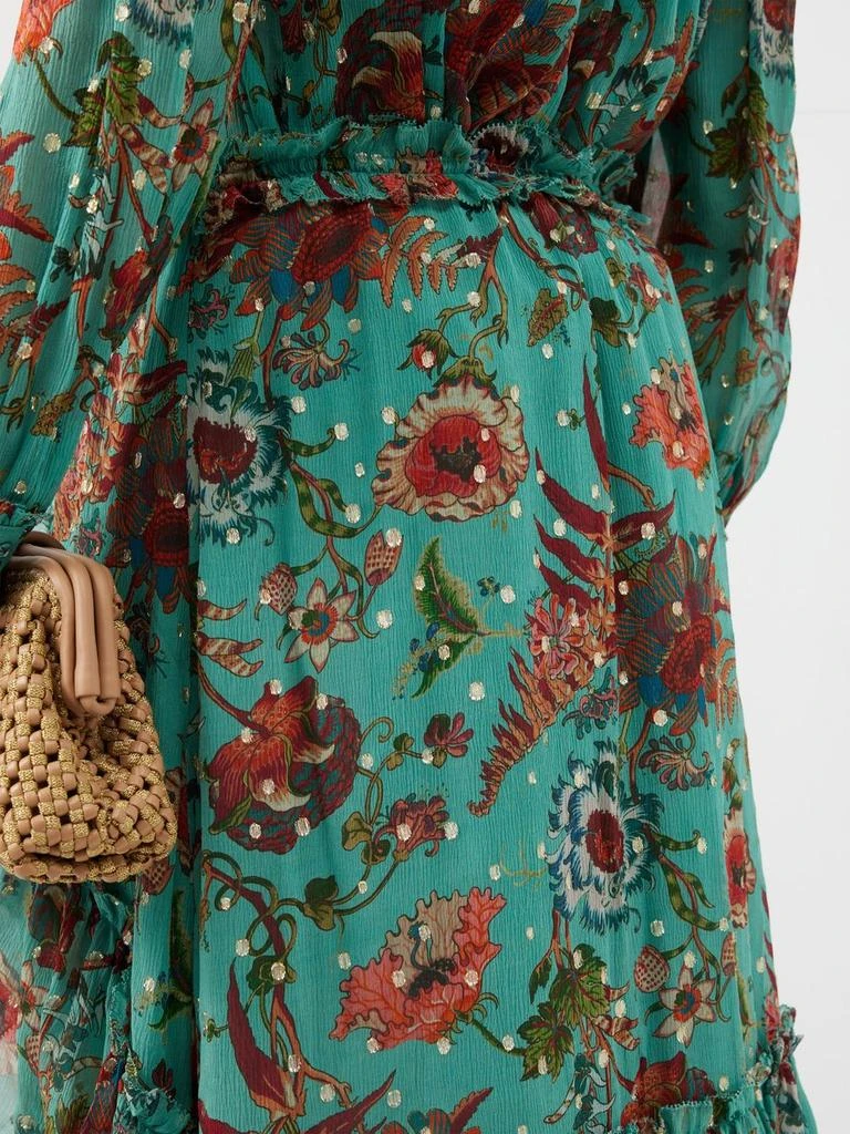 Ulla Johnson Justine botanical-print silk midi skirt 4