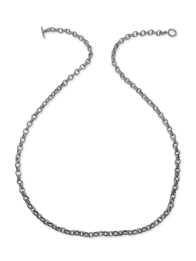 Stephen Dweck Orogento Signature Engraved Sterling Silver Chain Necklace