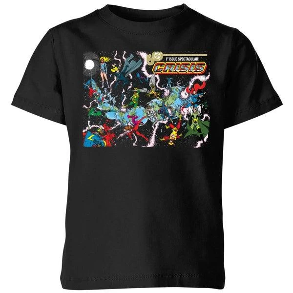 Original Hero Justice League Crisis On Infinite Earths Cover Kids' T-Shirt - Black 1