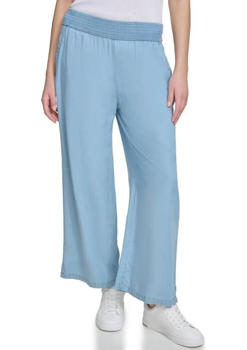 DKNY Jeans Womens Pull On Tencel Wide Leg Pants 1