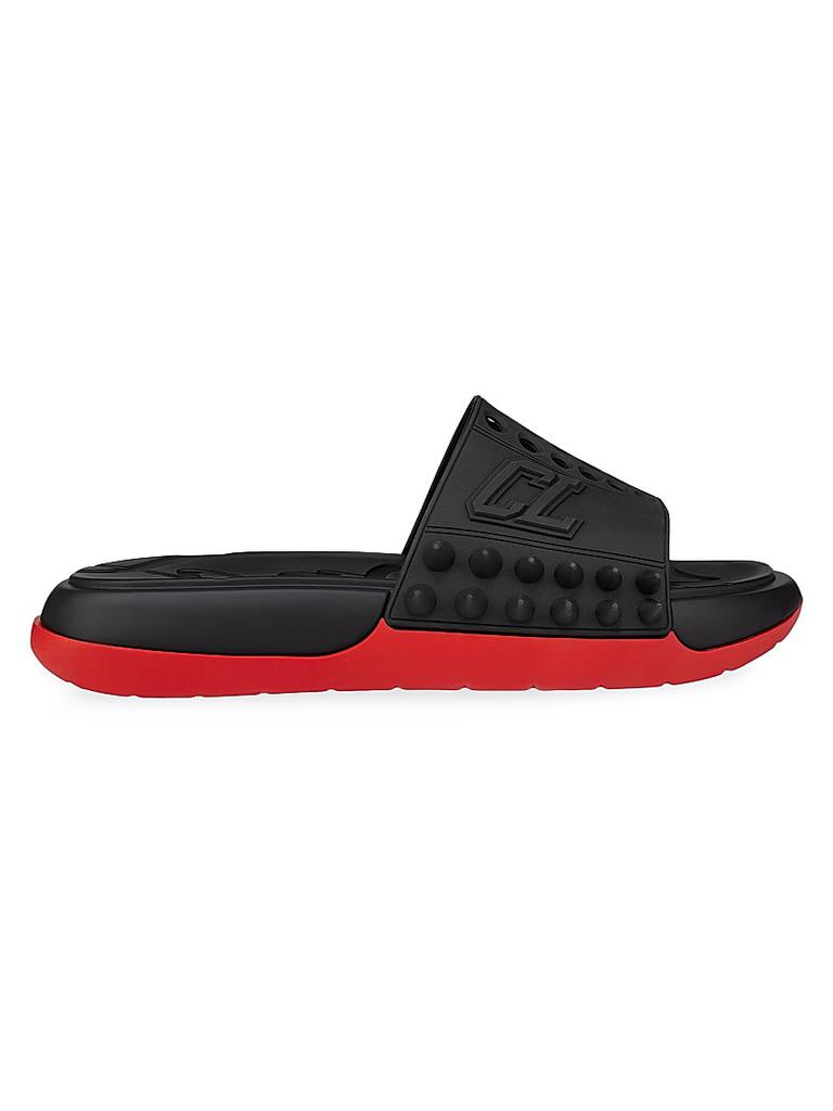 【Christian Louboutin】 Loubi Cross rubber slides Loubi Cross rubber slides in black - Christian Louboutin