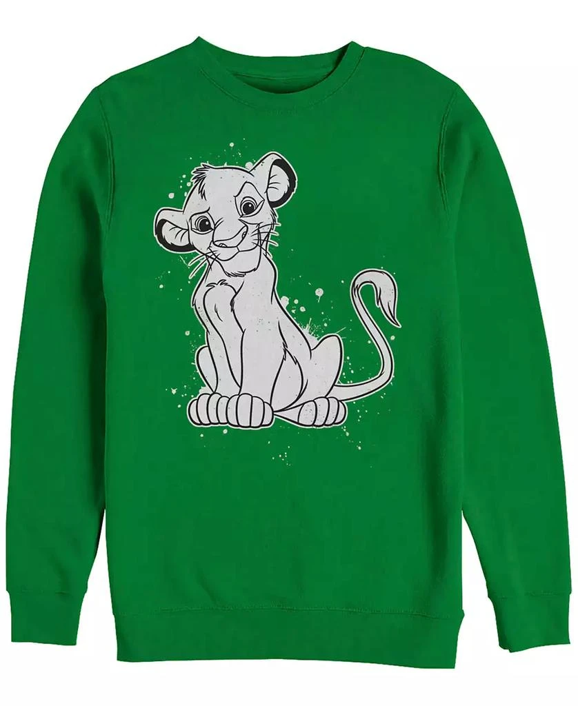 Disney Disney Men's Lion King Simba Smirk Paint Splatter, Crewneck Fleece 2