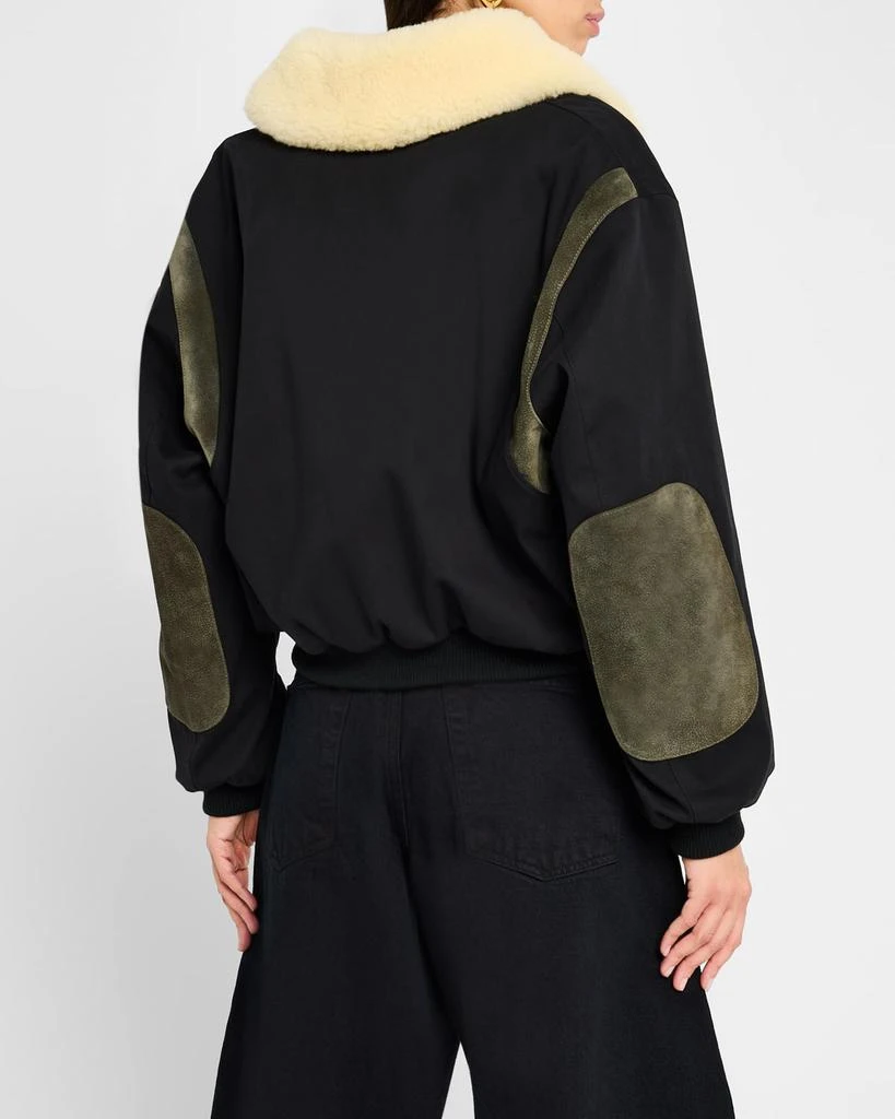 FRAME Mixed Leather Bomber Jacket 3