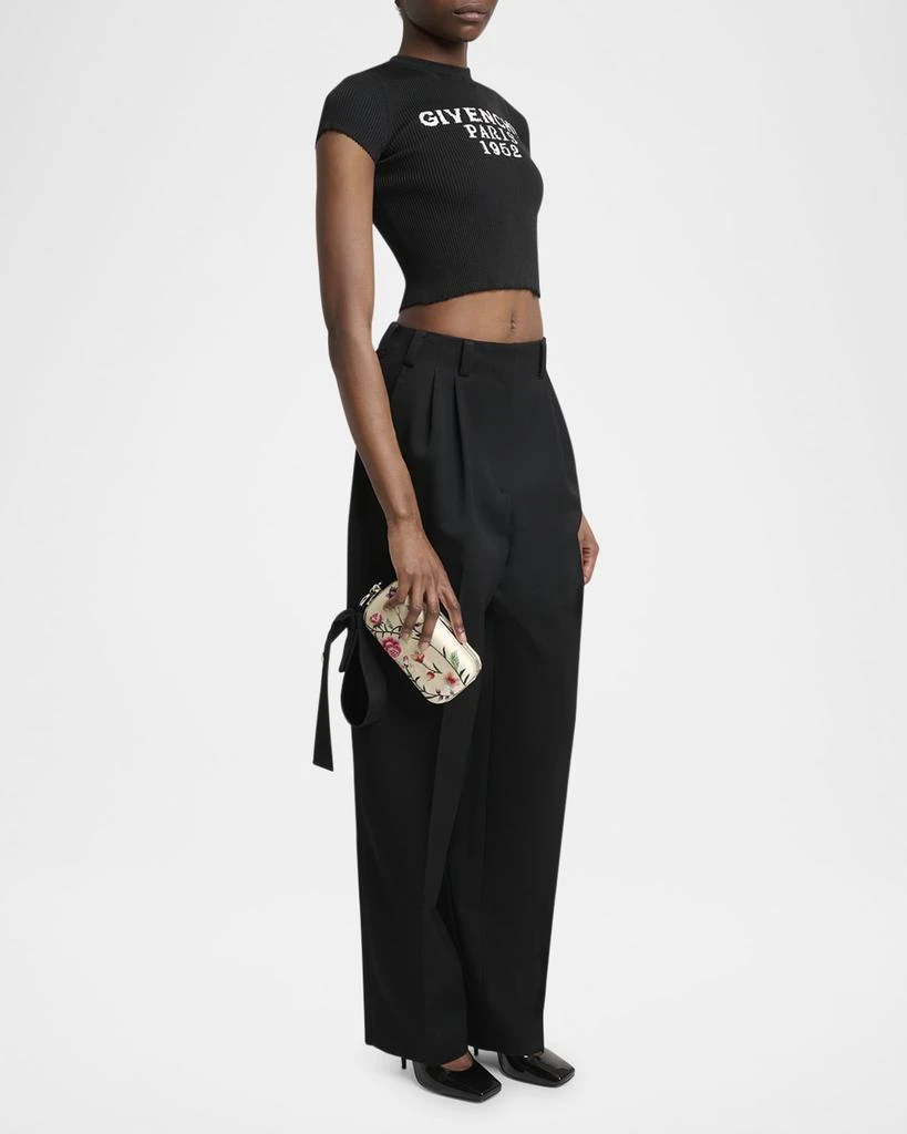 Givenchy Floral-Embroidered Wristlet Clutch Bag in Satin 6