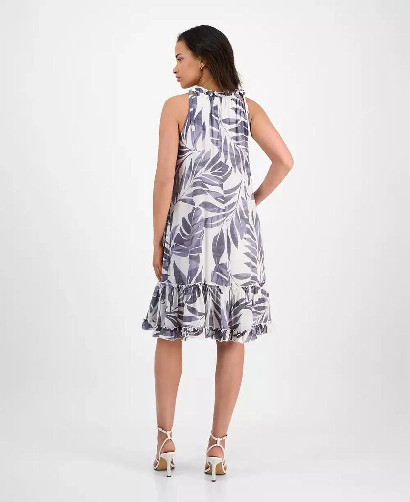 Robbie Bee Petite Printed Ruffle-Trim Sleeveless Shift Dress 5