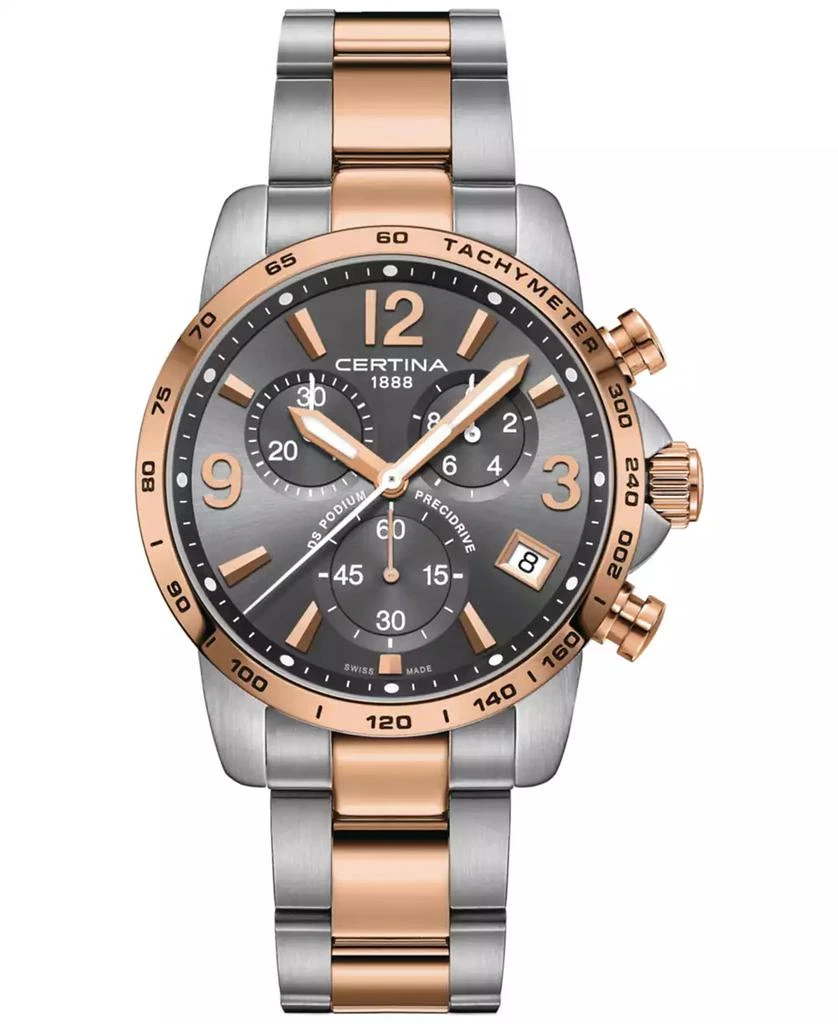 Certina Men's Swiss Chronograph DS Podium Two-Tone Stainless Steel Bracelet Watch 41mm 1
