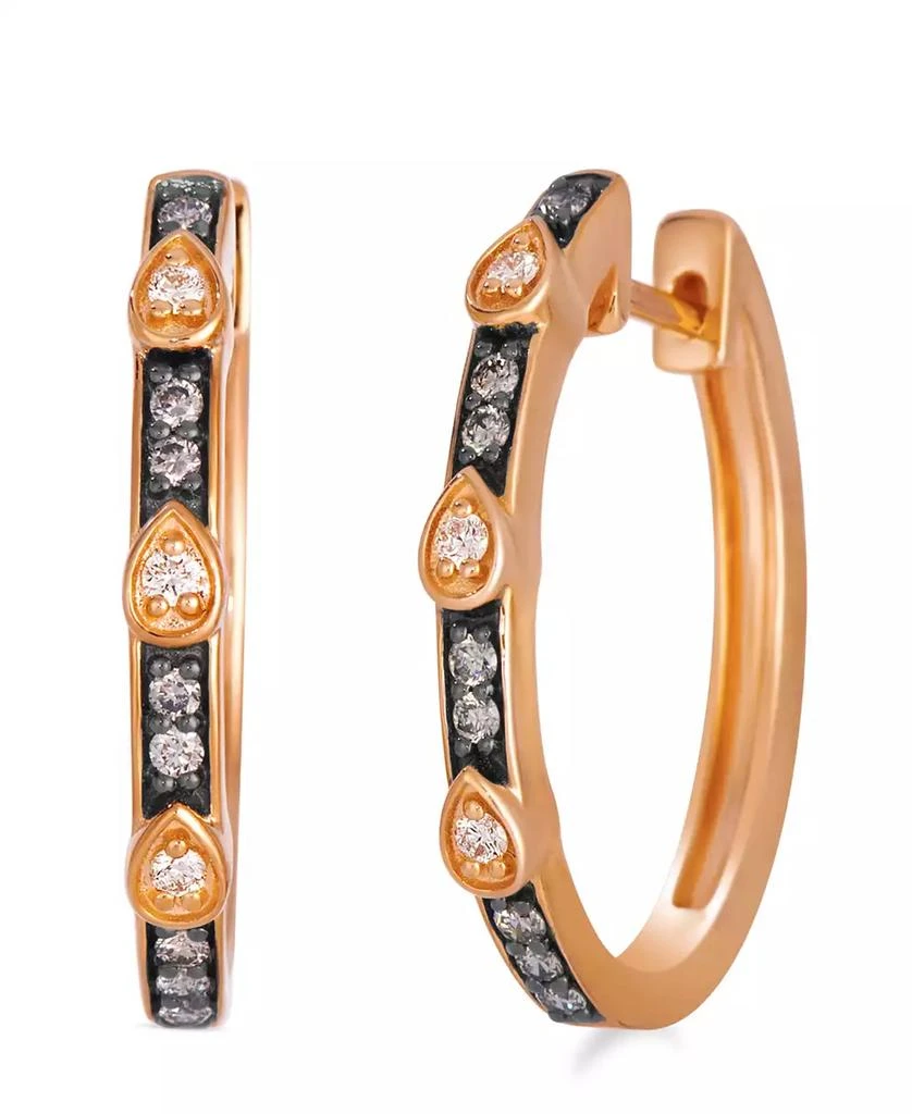 Le Vian Vanilla Diamond (1/10 ct. t.w.) Chocolate Diamond (6/25 ct. t.w.) Earrings in 14k Strawberry Gold 2