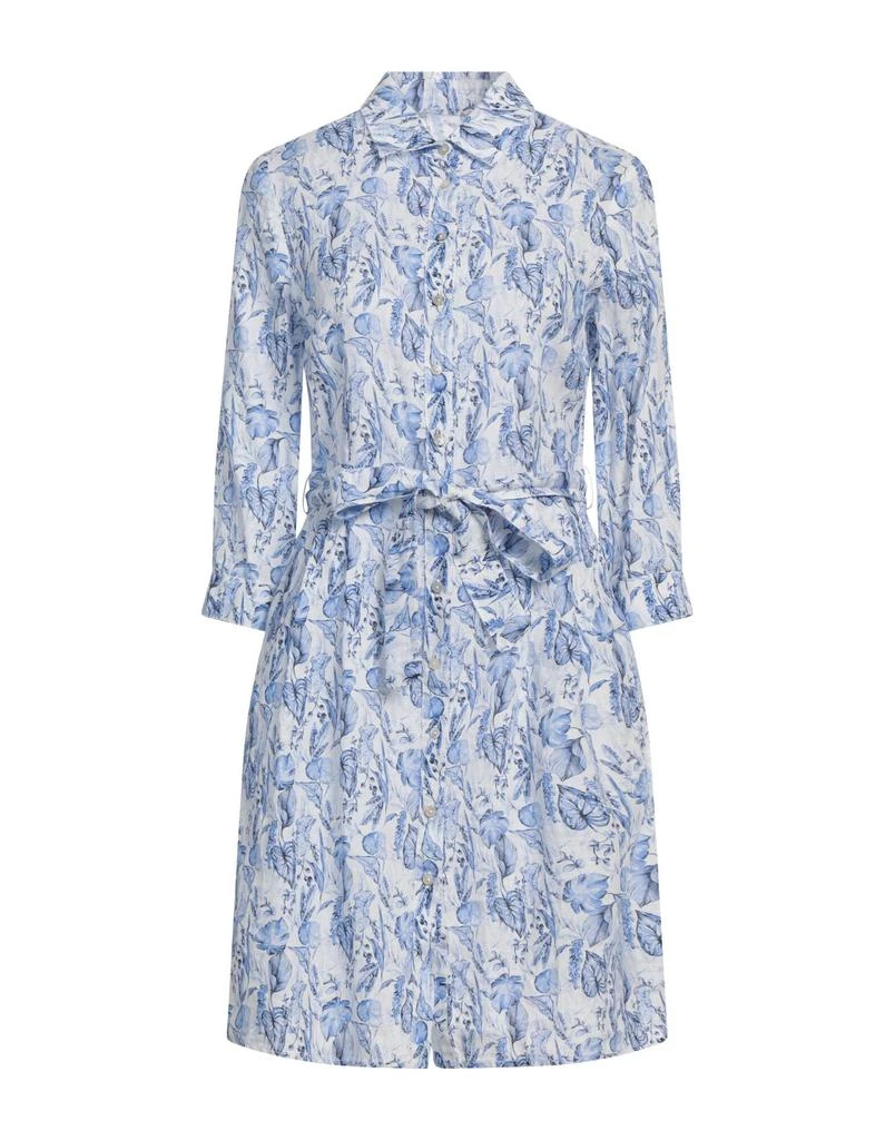 120 lino shirt dress Chemisier Shirt Dress with Belt NAVY FADE / XL/48