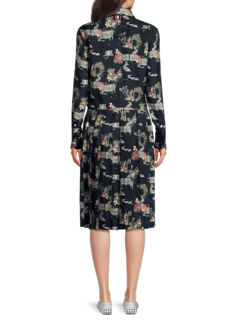 Thom Browne ​​Garden Jacquard Pleated Shirt Dress 2
