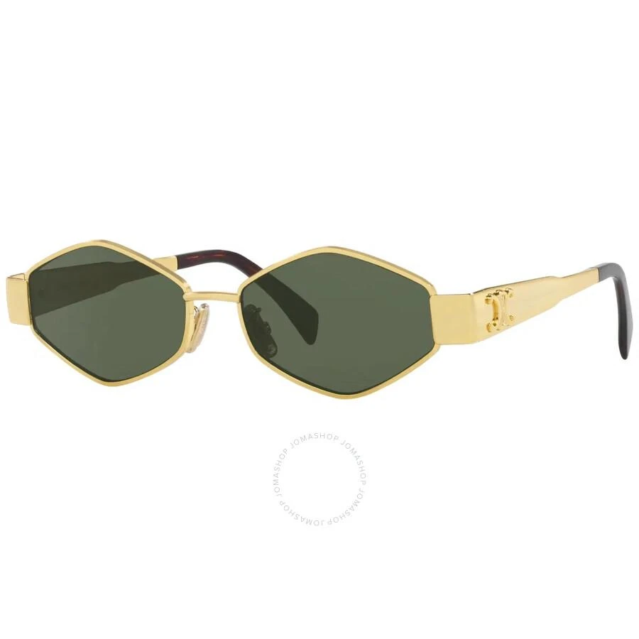 Celine Metal Triomphe Green Geometric Ladies Sunglasses CL40254U 30N 54 1