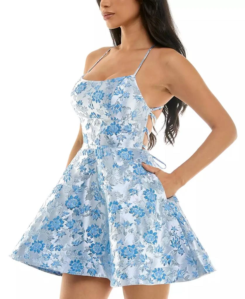 chinese dress ladies B. Darlin Womens Juniors Lace-Up Mini Fit & Flare Dress Blue 5/6, Royal :  Clothing, Shoes & Jewelry