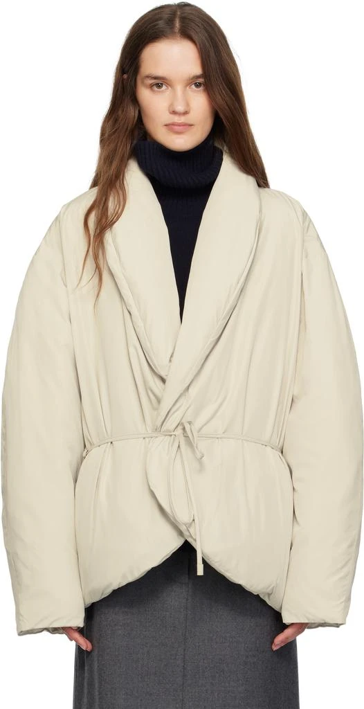 LE17SEPTEMBRE Off-White Shawl Collar Goose Down Jacket