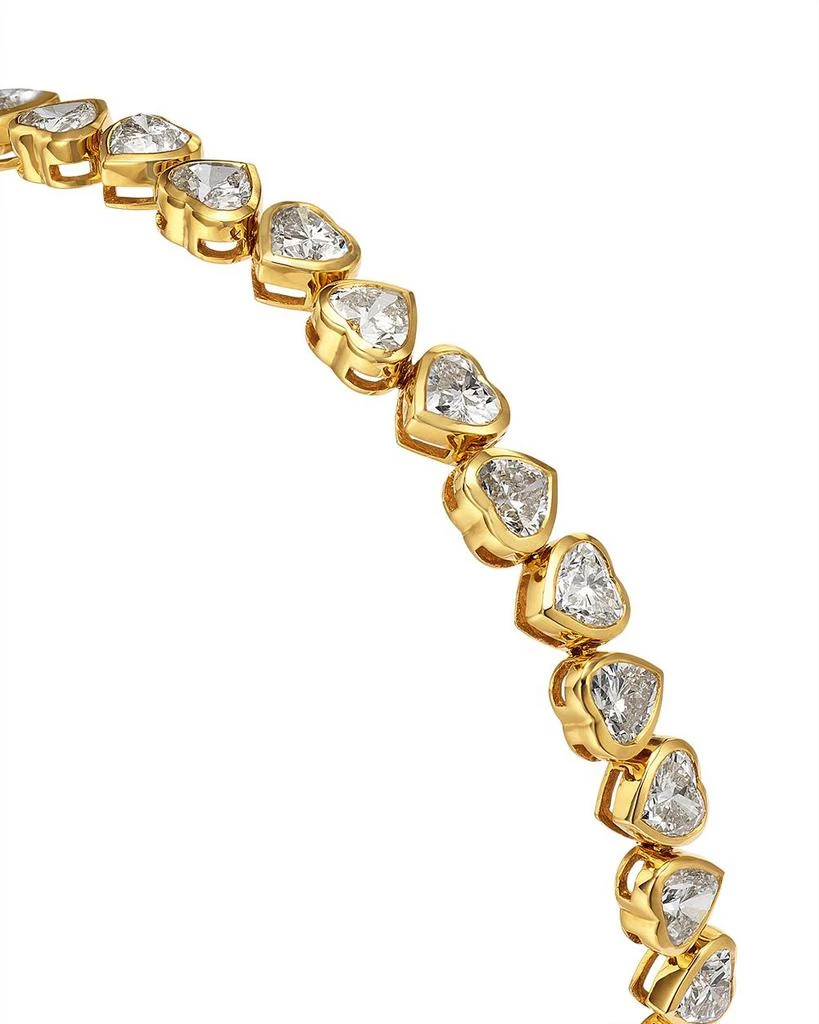 Moon & Meadow Heart Alternating Lab Grown Diamond Tennis Bracelet in 14K Yellow Gold, 7.6 ct. t.w. 3