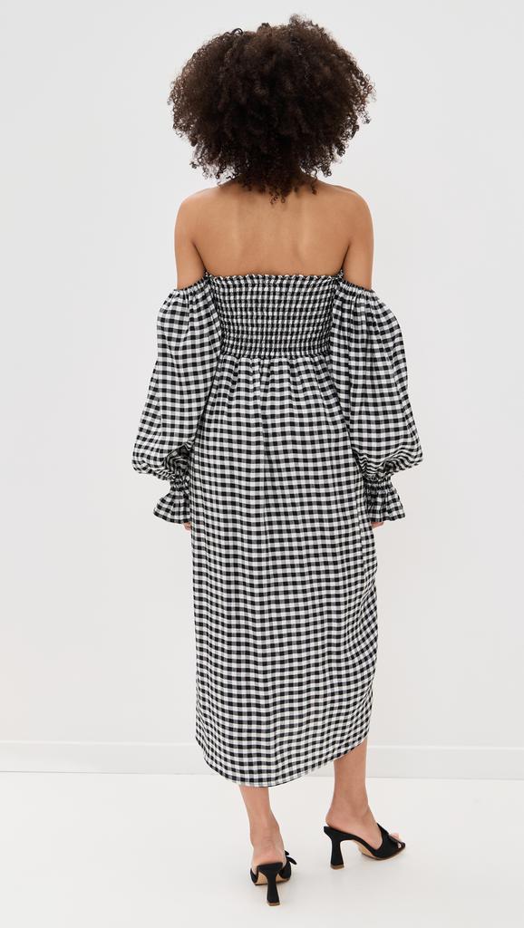 Sleeper Atlanta Linen Dress with Rose Detail