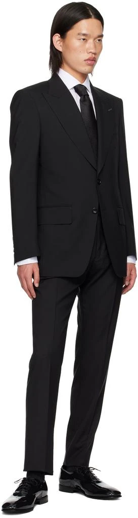 Tom Ford Black Giant Herringbone Tie 3