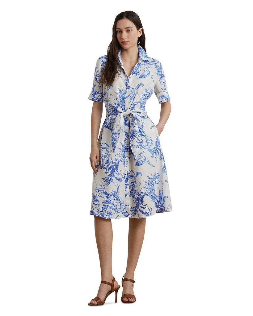 Ralph Lauren Paisley Tie Front Linen Shirtdress 1