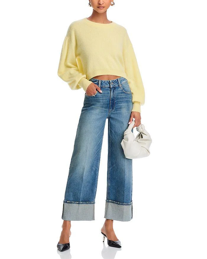 Paige Sasha Wide Cuff Ankle Jeans in Blue Note Distressed 2
