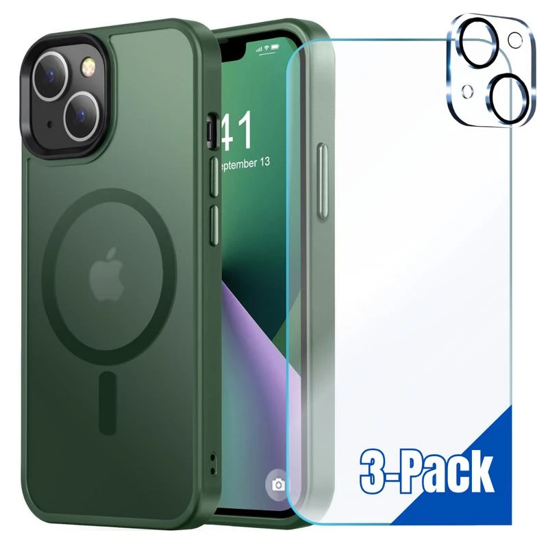 ENTRONIX Entronix Bundle Compatible with iPhone 15 - [Magnetic] Translucent Matte Case, 1 Screen Protector 
1 Camera Lens Protector