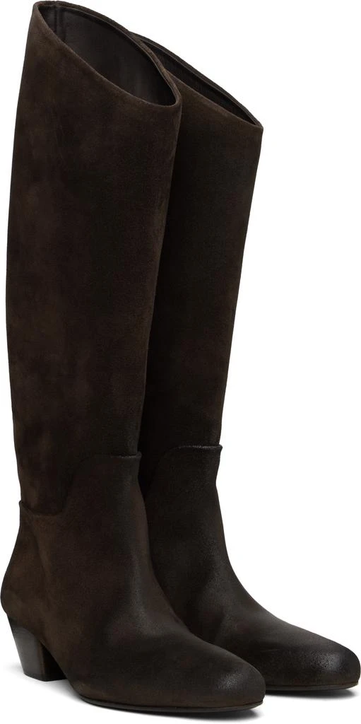 Marsèll Brown Goccio Reversed Leather Tall Boots 4