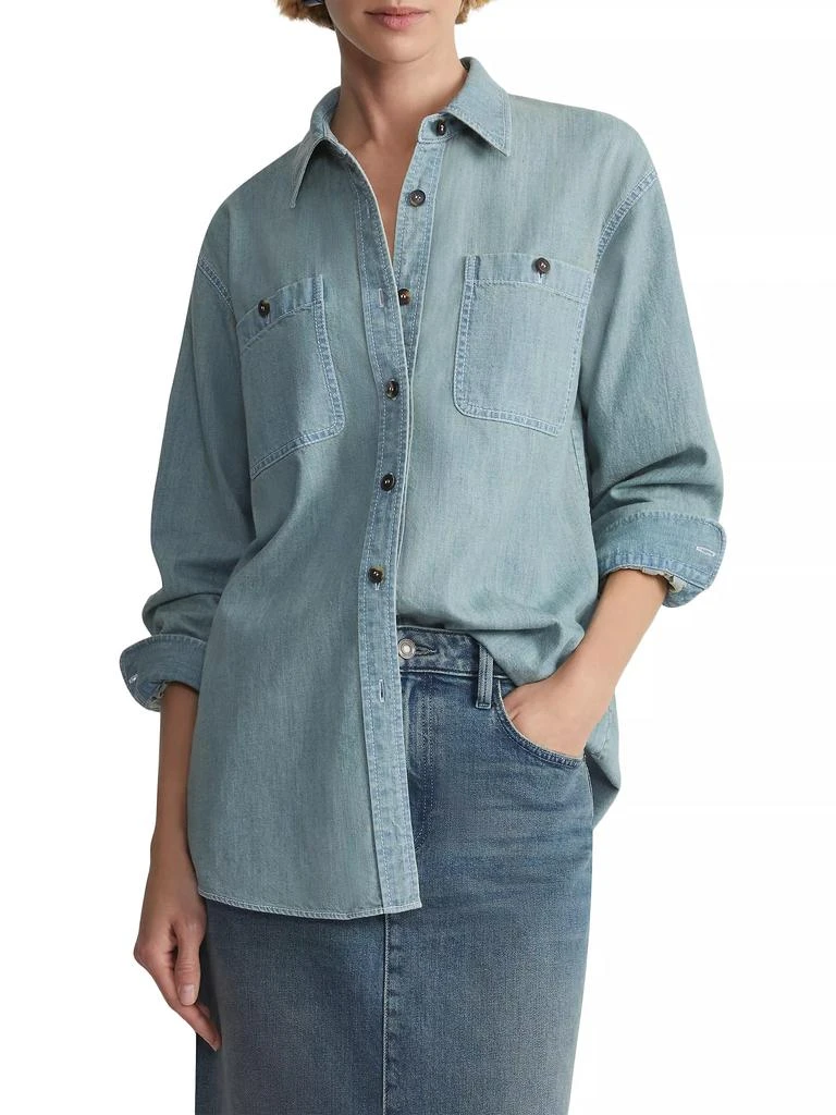 Lafayette 148 New York Patch Pocket Denim Shirt 3