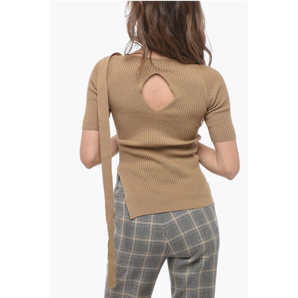 Eudon Choi Ribbed Top with Cut-Out Women's Details