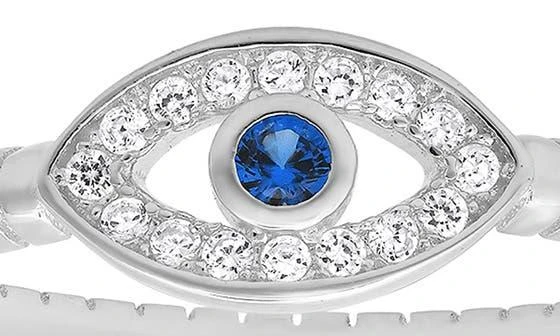 Queen Jewels Sterling Silver Evil Eye CZ Ring 3