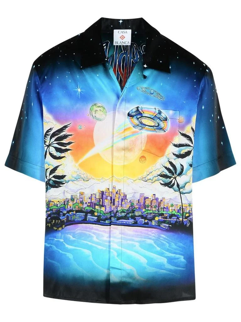 Casablanca Casablanca 'Premonit' Blue Silk Shirt 1