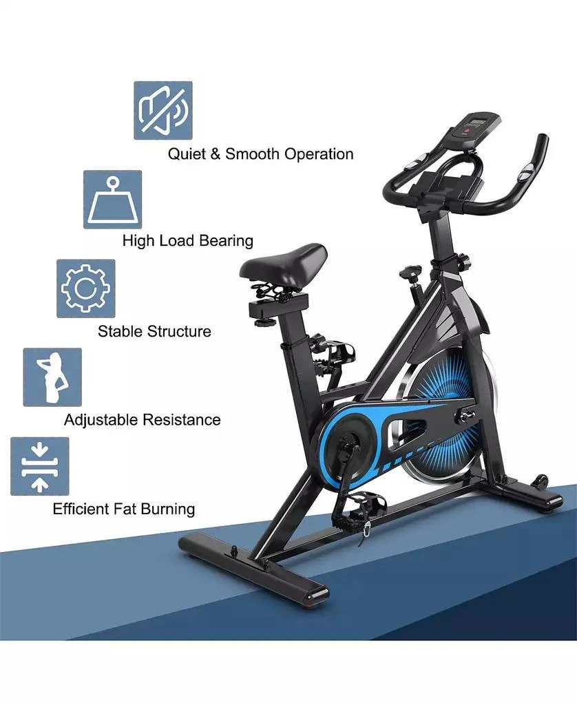 SUGIFT Indoor Silent Belt Drive Adjustable Resistance Cycling Stationary Bike-Blue 9