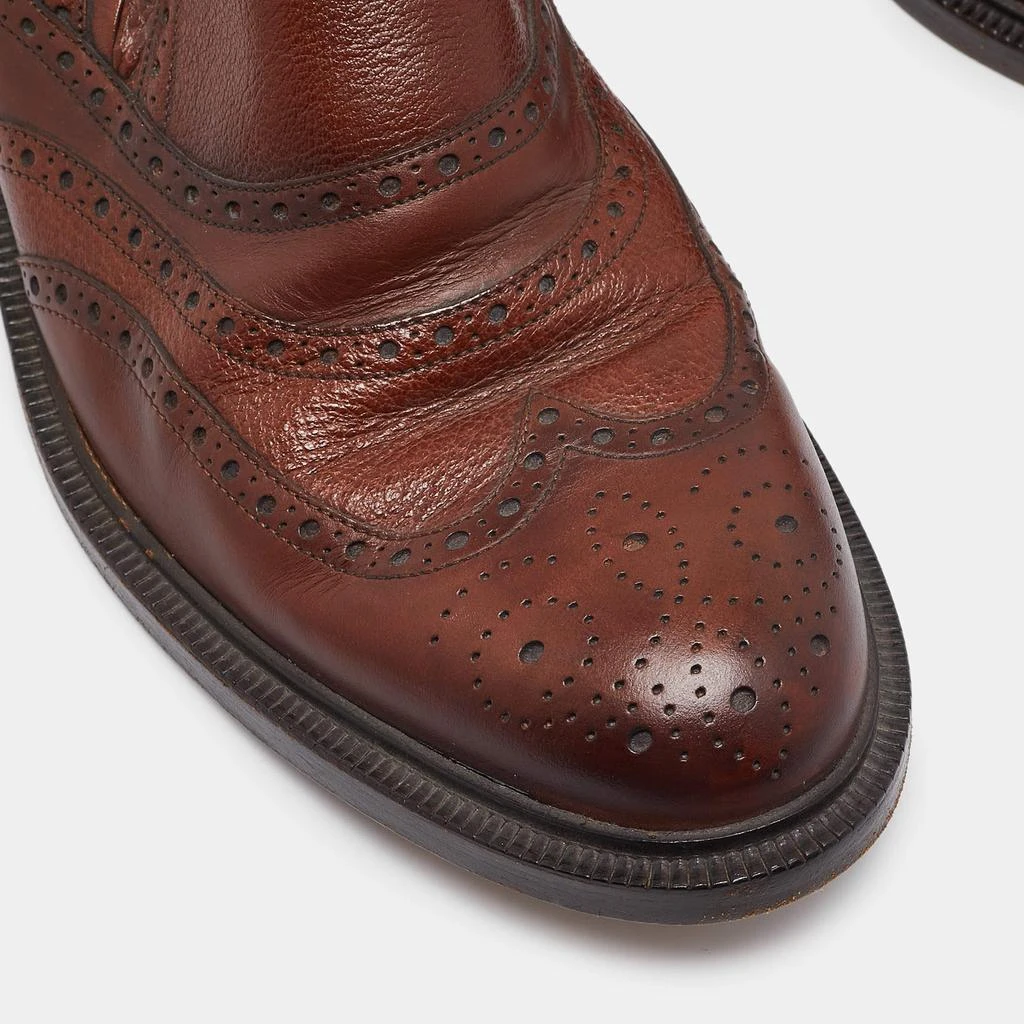 Gucci Gucci Brown Brogue Leather Slip On Oxford Size 45.5 8