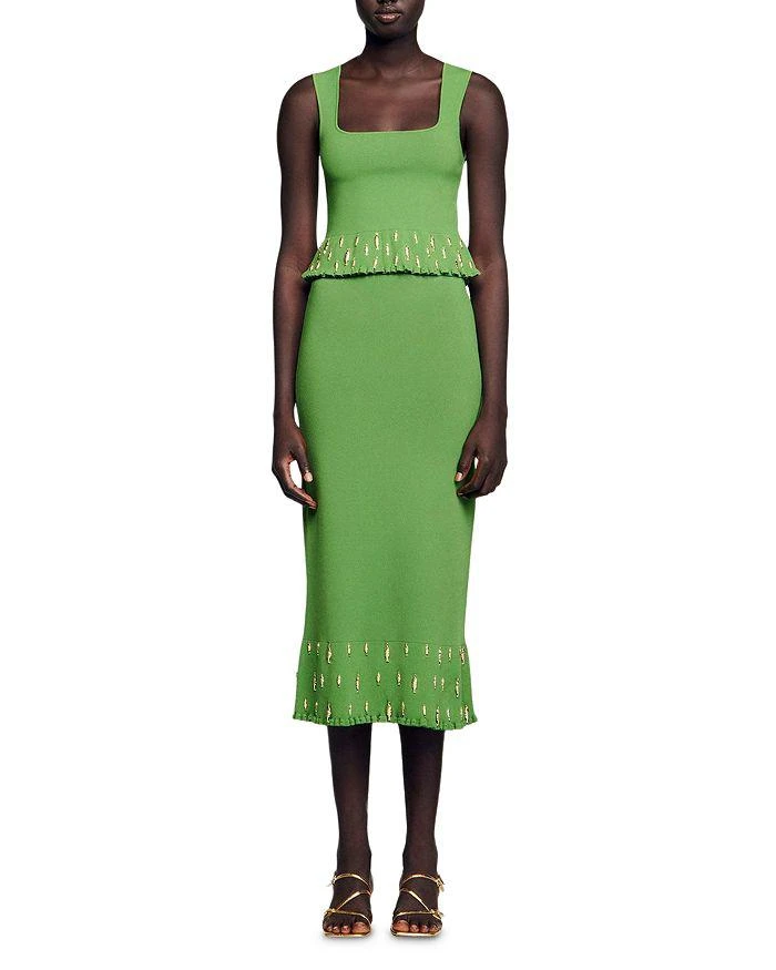 Charm Embellished Midi Skirt  On Sale Now with Up to 31% Off | Discover  Exclusive Deals & Savings at BeyondStyle  Authentic Sandro skirt|women  with Limited-Time Discounts, Free Shipping, and Price