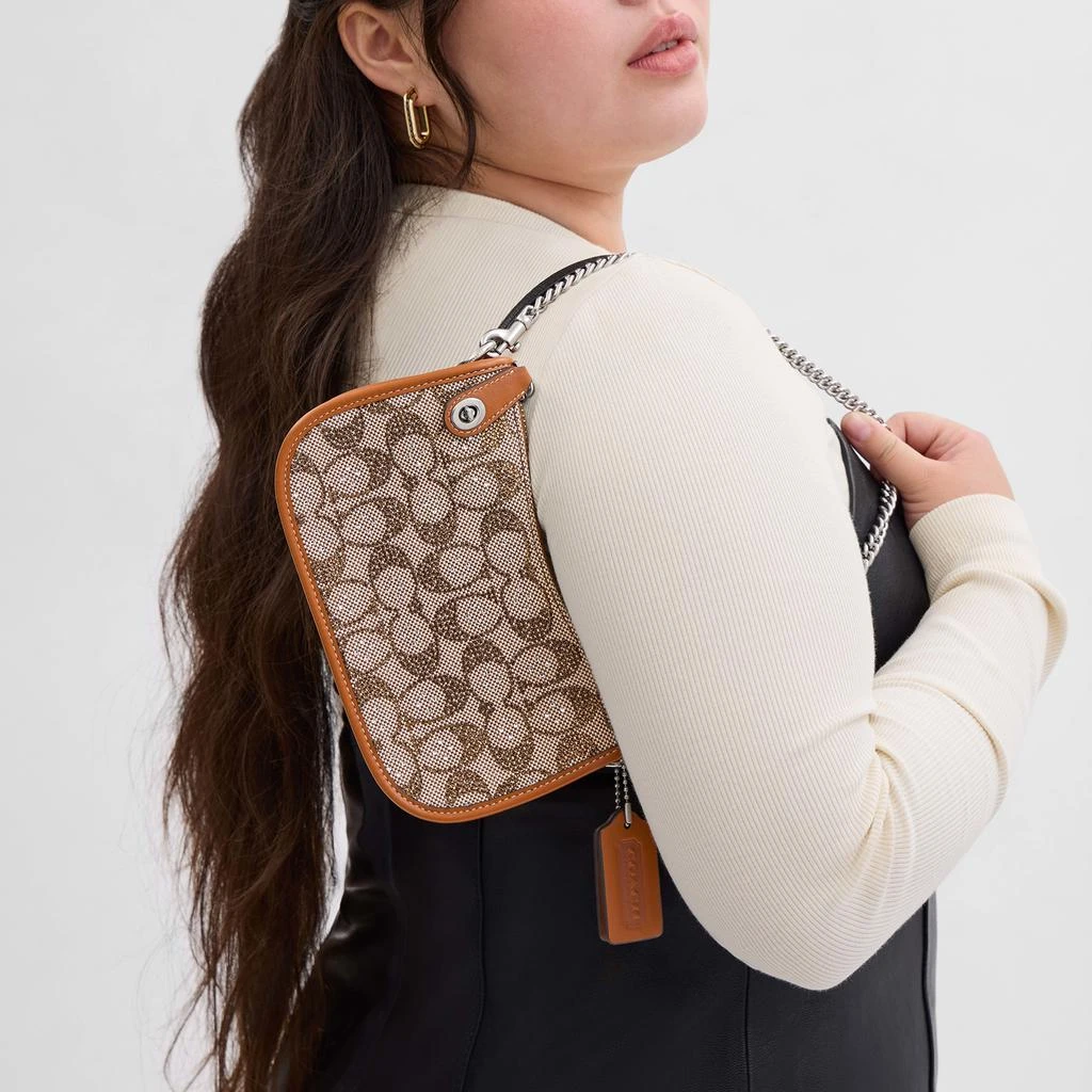 undefined Coach Crystal Signature Logo-Jacquard Swinger 20 Bag 2