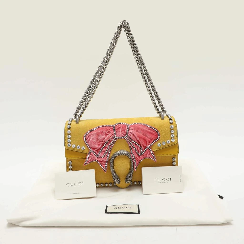 Gucci Gucci Yellow Suede Crystal Bow Embroidered Dionysus Shoulder Bag 13