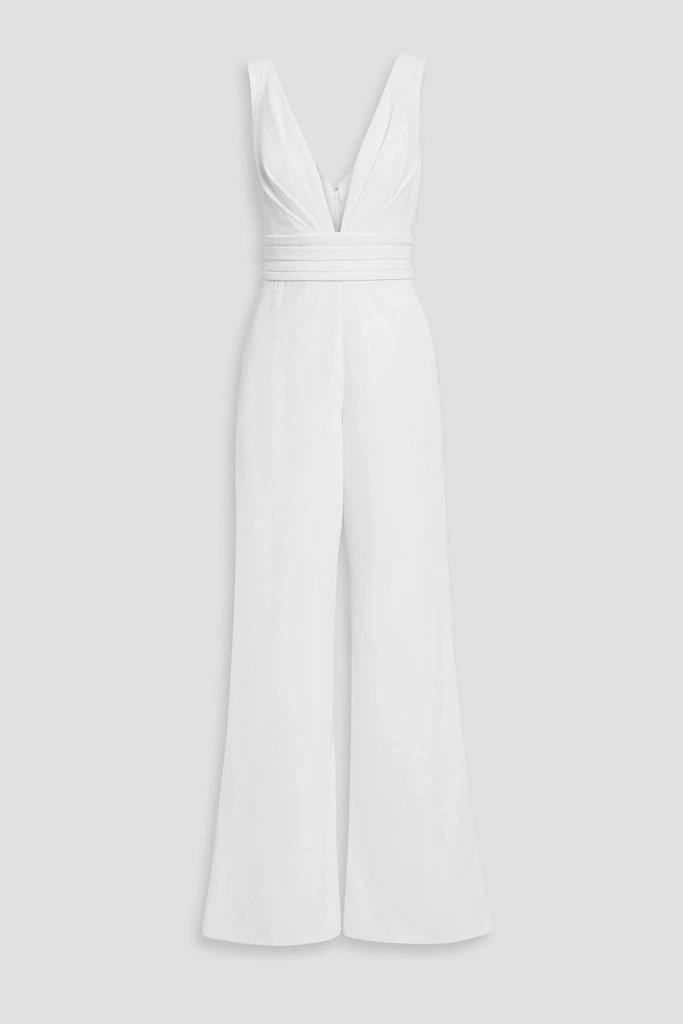 Theia Faye pleated crepe wide-leg jumpsuit