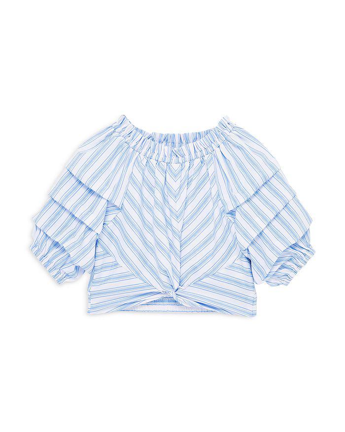 Habitual Girls' Ruched Sleeve Twist Top - Big Kid