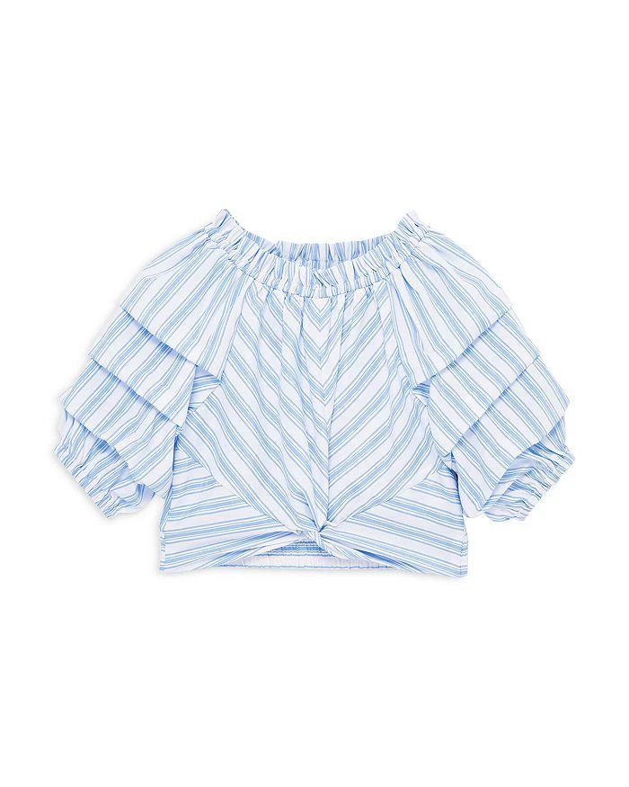Habitual Girls' Ruched Sleeve Twist Top - Big Kid 1