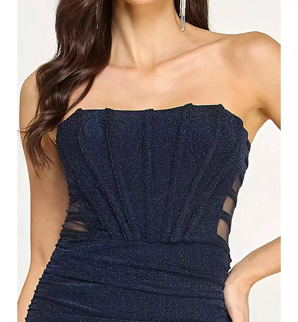 City Studios Juniors
 Glitter Knit Strapless Gown 4