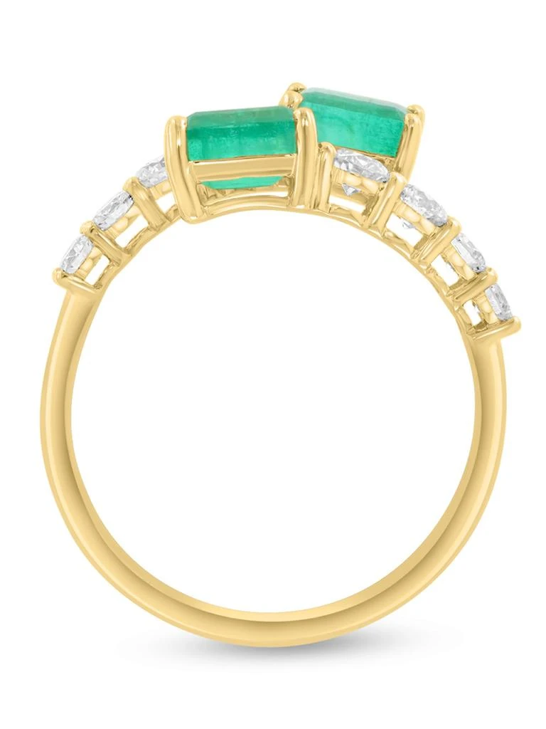 Effy 14K Yellow Gold, Emerald 
1.58 TCW Diamond Ring 3