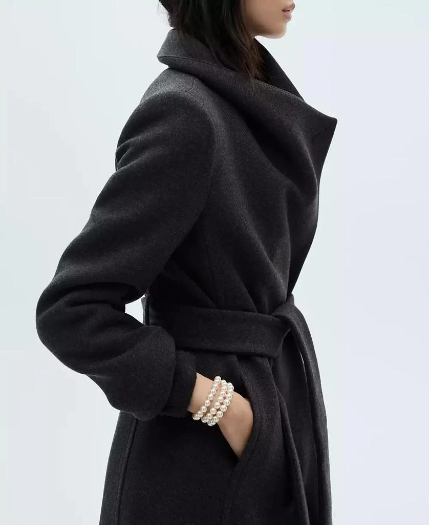 Mango Women's Belted Woolen Coat 3