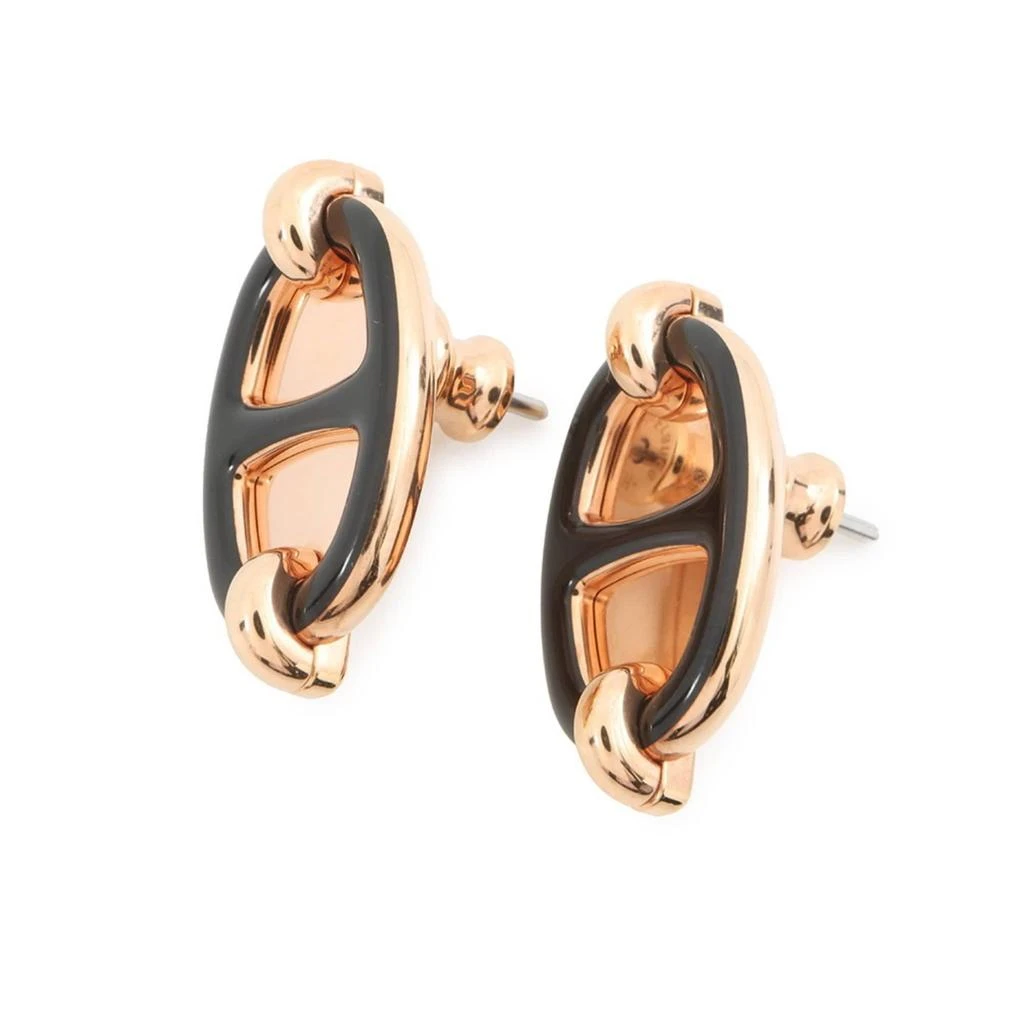 Hermes pink gold Enamel Metal Stud Earrings (Pre-Owned) 2