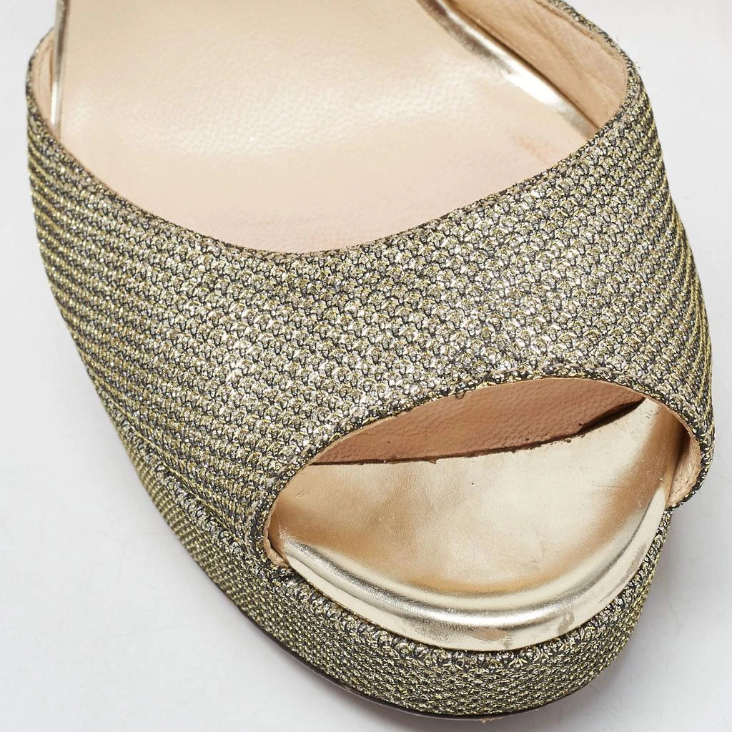 Jimmy Choo Jimmy Choo Metallic Glitter Slingback Sandals Size 37 7