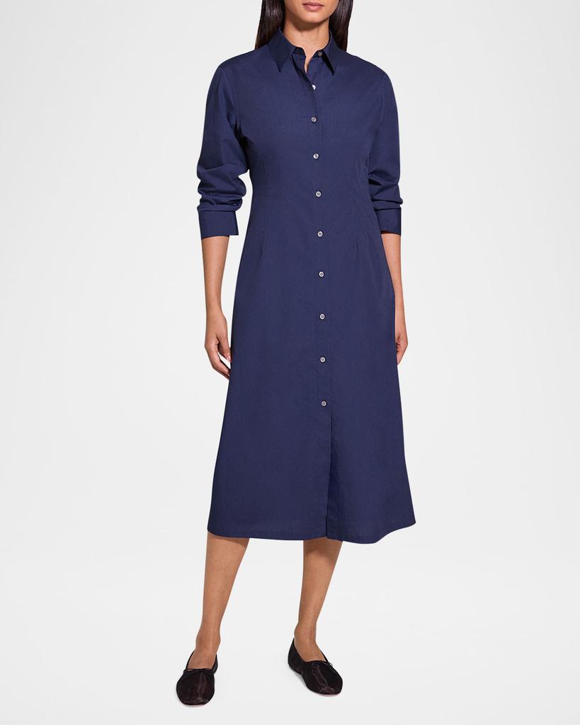 Theory Fixed-Sleeve Poplin Shirtdress