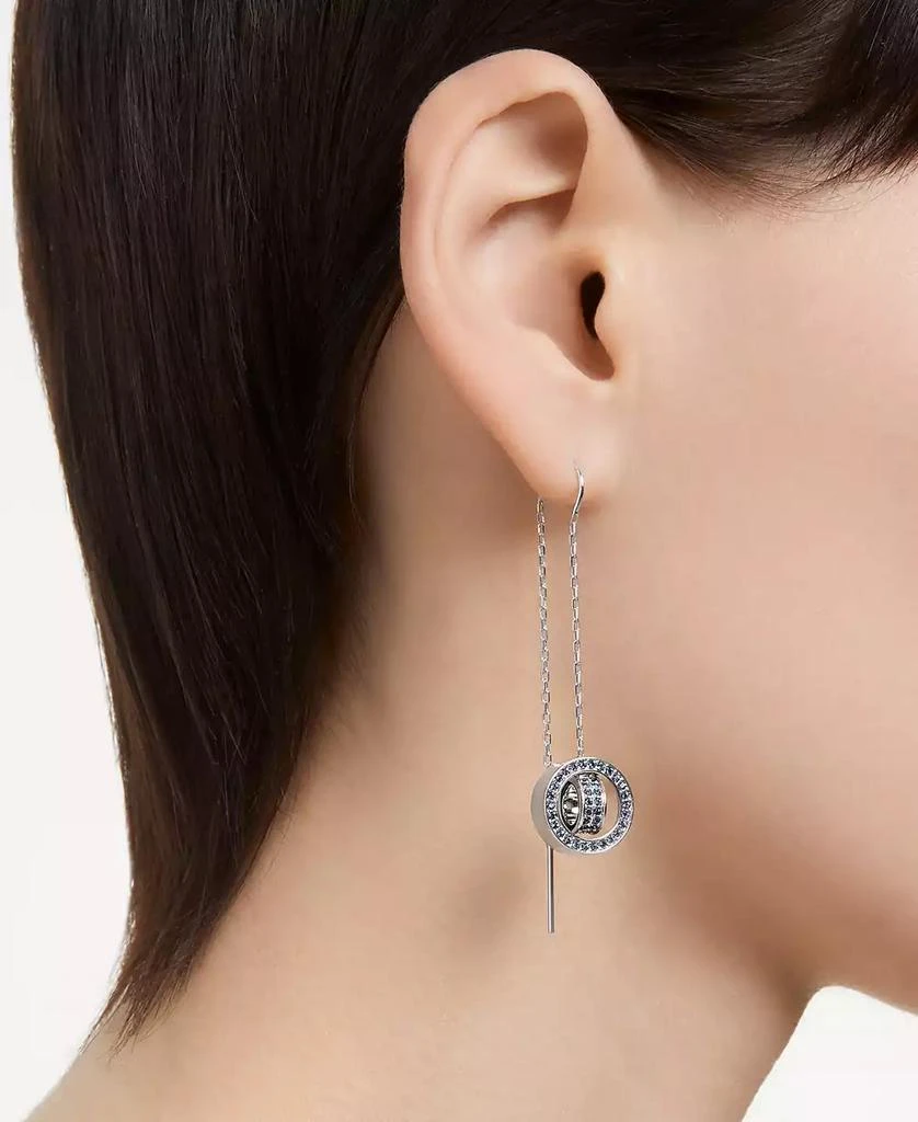 Swarovski Rhodium-Plated Color Pavé Interlocking Loop Threader Earrings 5