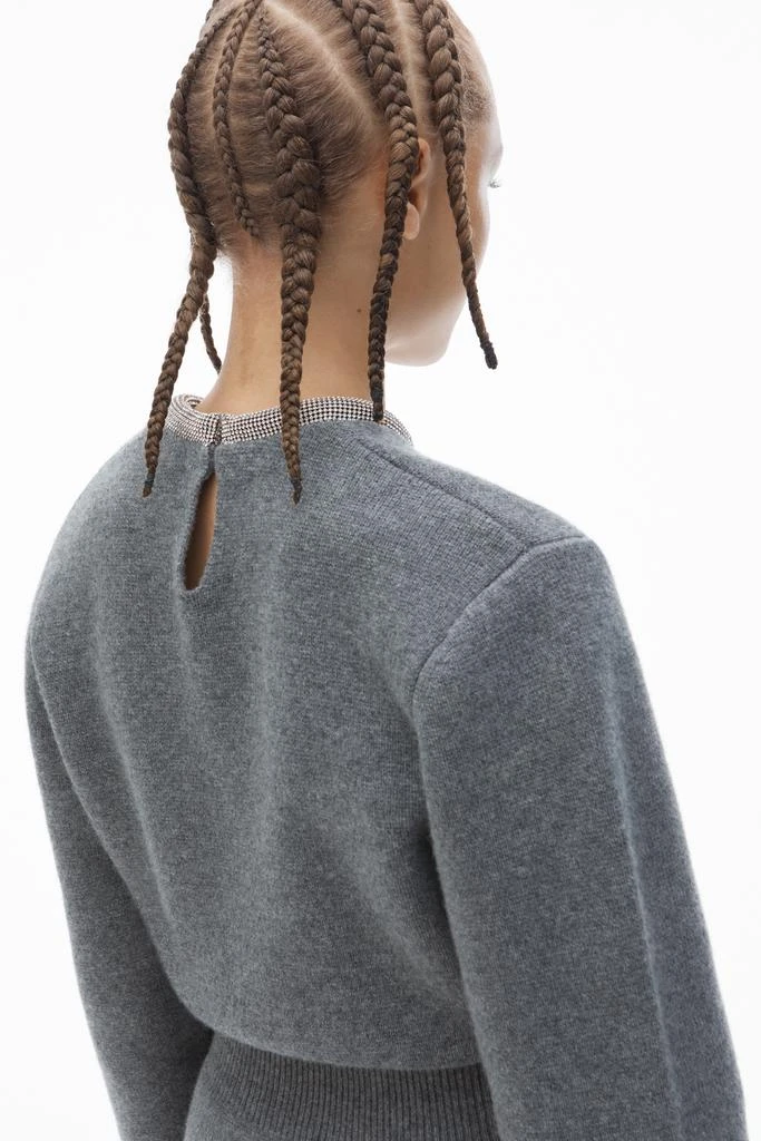 Alexander Wang Long Sleeve Dress in Wool Blend with Crystal Hotfix Trim 6
